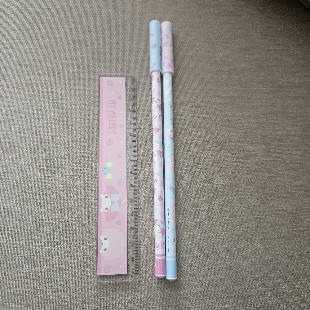 Cute My Melody Ruler and Pencils Set Sanrio
